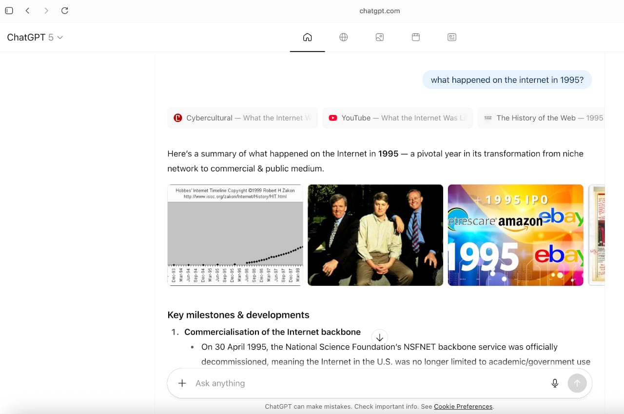 My query result in Atlas; my site does get mentioned, although the ChatGPT results overshadow it.
