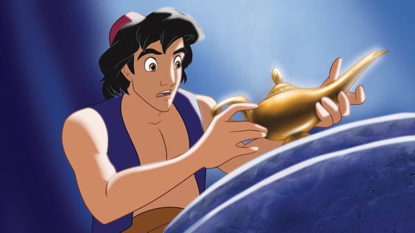 Aladdin with his magic lamp.